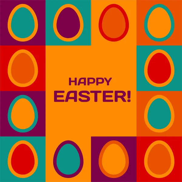 Tarjeta de Pascua con huevos y pancarta . — Vector de stock