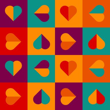 parlak renkler kalpleri ile Seamless Modeli