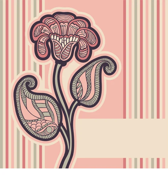 Card cu design floral . — Vector de stoc