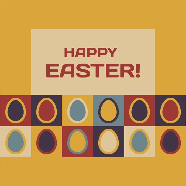 Tarjeta de Pascua con huevos y pancarta . — Vector de stock