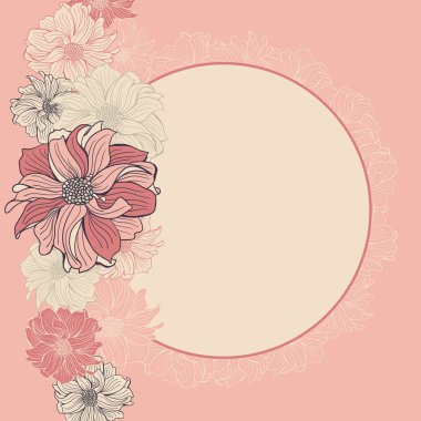 çiçekli çizilmiş tebrik kartı