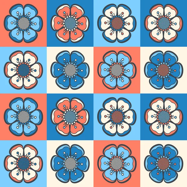 Módní vzor s abstraktní květy — Stockový vektor