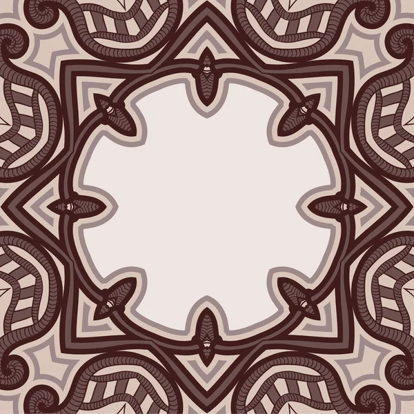 Cartão de saudação com padrão floral circular abstrato — Vetor de Stock