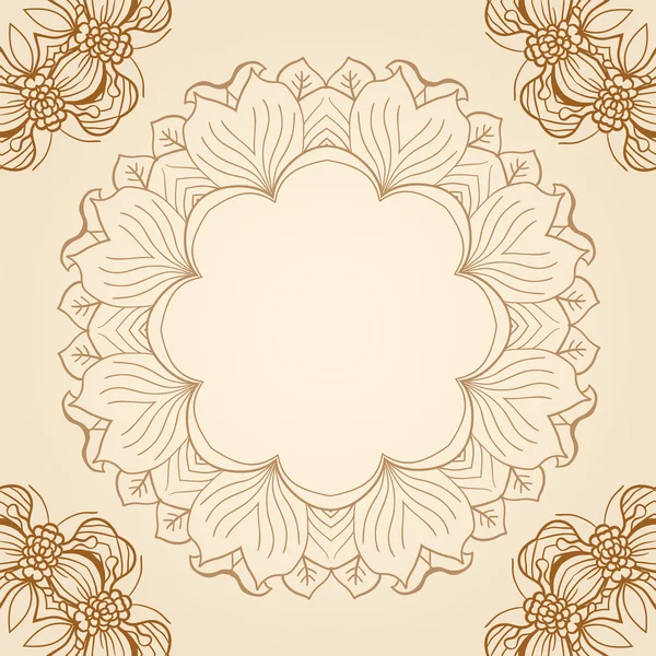 Patrón floral circular abstracto — Vector de stock