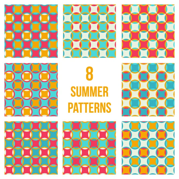 Conjunto de ocho patrones sin costura — Archivo Imágenes Vectoriales