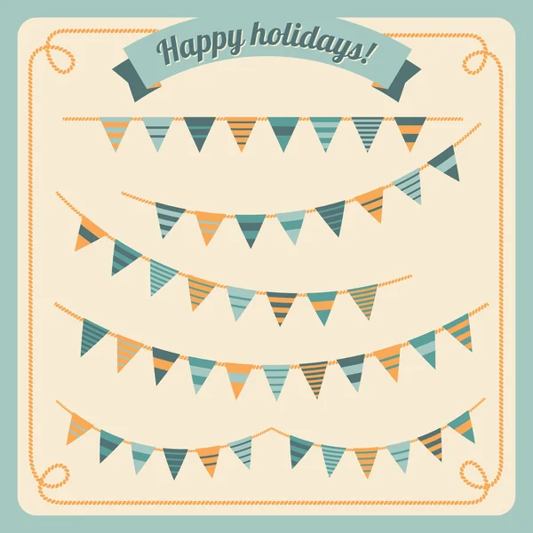 Set of bunting and garland — Stock Vector