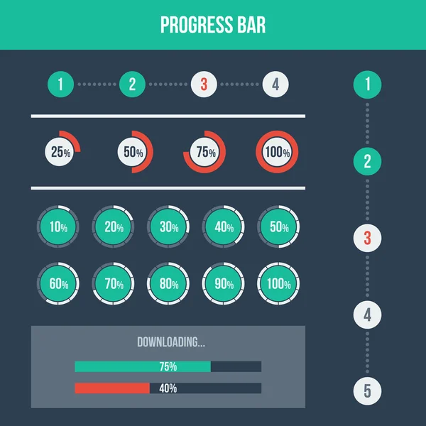 Elementos de design de interface plana —  Vetores de Stock