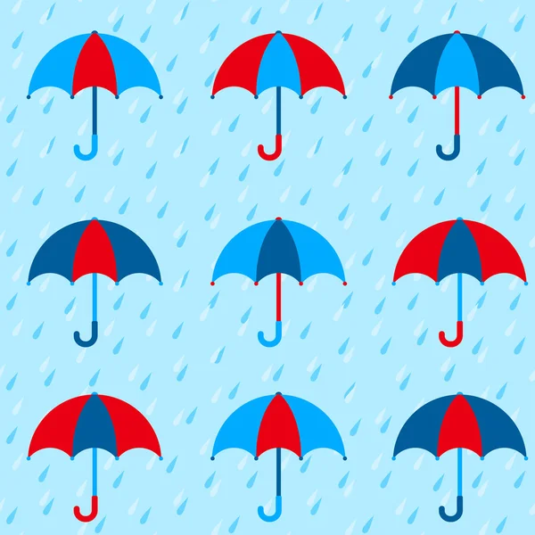 Seamless pattern with colorful umbrellas — Stock Vector