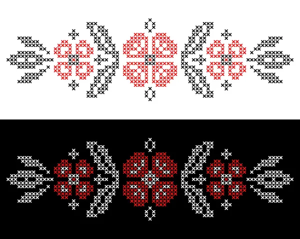 Cross-stitch embroidery in Ukrainian style — Stock Vector