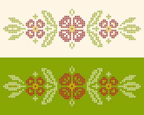 Cross-stitch embroidery in Ukrainian style — Stock Vector