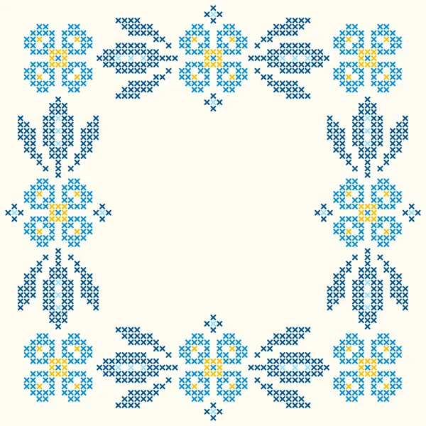 Cross-stitch embroidery in Ukrainian style — Stock Vector