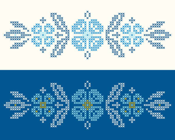 Cross-stitch embroidery in Ukrainian style