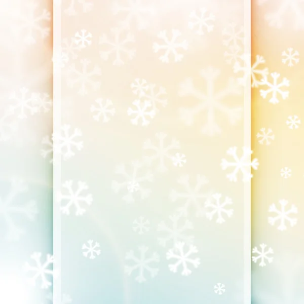 Boże Narodzenie tło, płatki śniegu i miękkie kolory — Wektor stockowy