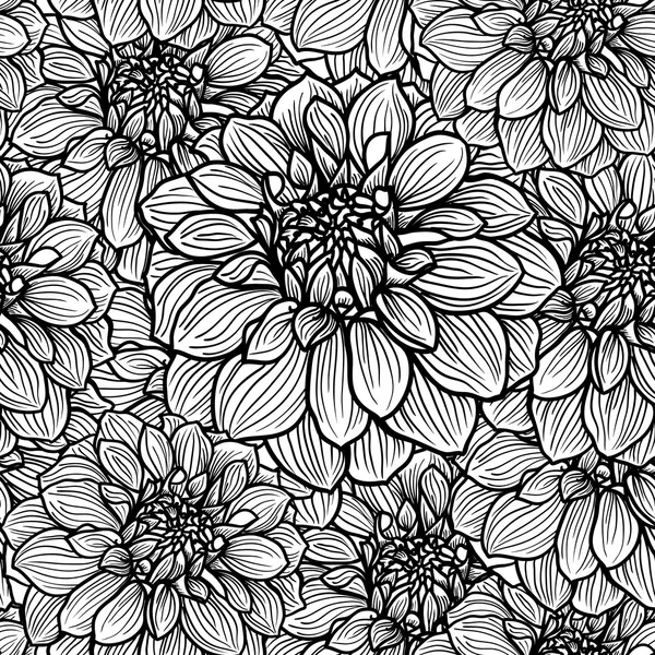 Flor de Dahlia dibujada a mano — Archivo Imágenes Vectoriales