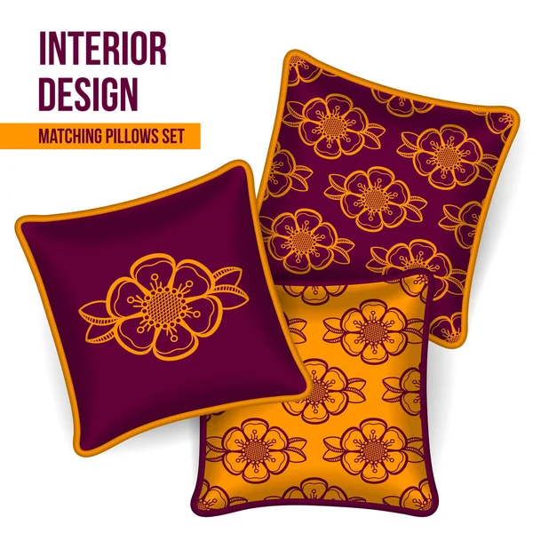 Conjunto de almohada decorativa — Vector de stock