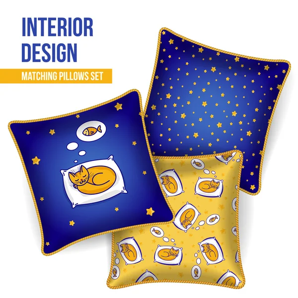 Zestaw dekoracyjny Pillow — Wektor stockowy