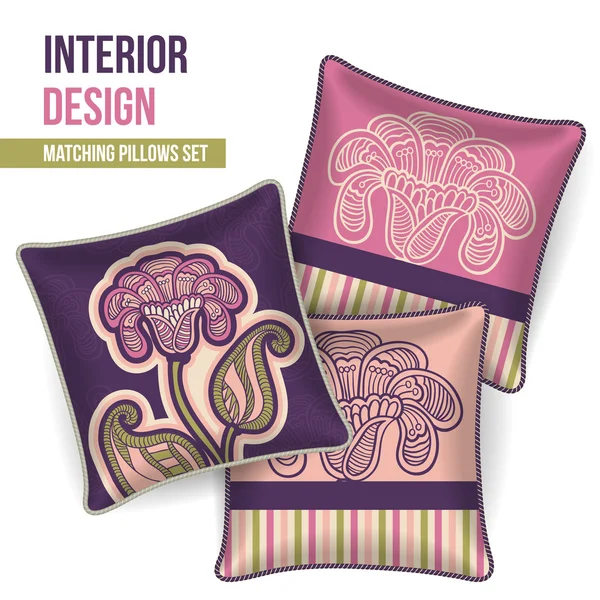 Conjunto de almohada decorativa — Vector de stock