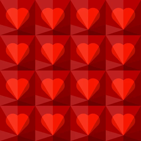 Background with crystal hearts — Stock Vector