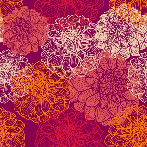 Ручные цветы георгины — стоковый вектор