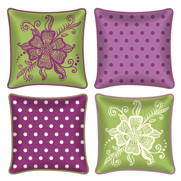 Set of decorative pillow — Stock Vector