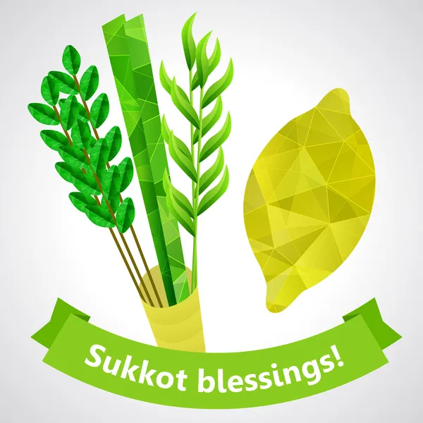 Símbolos Sukkot — Archivo Imágenes Vectoriales