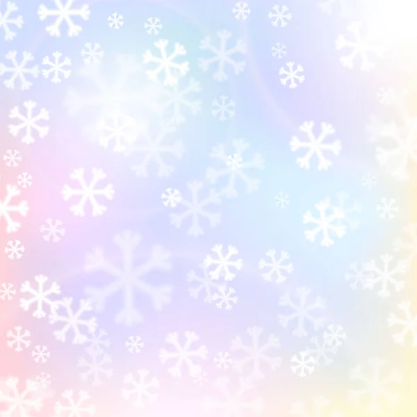 Abstract Christmas Background White Snowflakes Pastel Colors Gradients Vector Illustration — Stock Vector