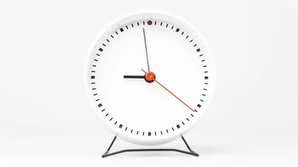 白い背景に隔離された白い時計ショータイム08 59午前 時間の概念 — ストック写真