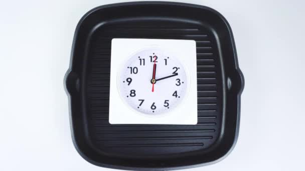 Time Lapse White Wall Clock Show Time Break Time Time — Stock Video