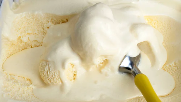 Texture Ice Cream Vanilla Top View Food Concept Blank Design — Stock Photo, Image