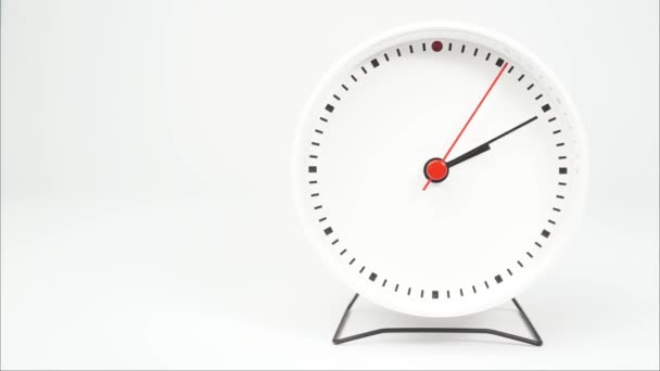 Time Lapse Horloge Blanche Dire Heure Affiche Passage Temps Rapidement — Video