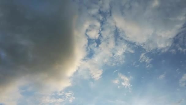 Tempo Lapso Nuvem Movimento Forma Mudar Cor Céu Nuvens Brancas — Vídeo de Stock