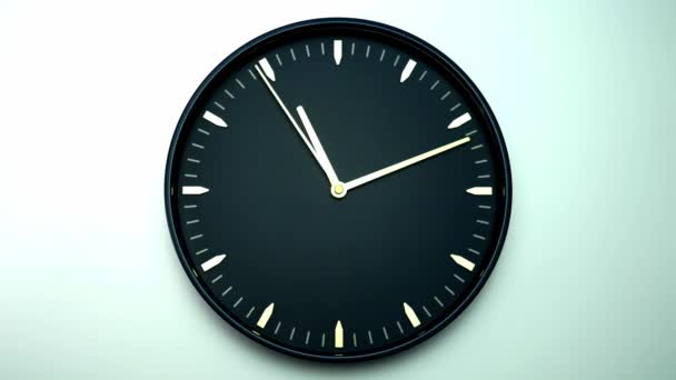 Reloj Pared Plata Dice Hora Las Punto Tiempo Pasó Rápidamente — Vídeos de Stock