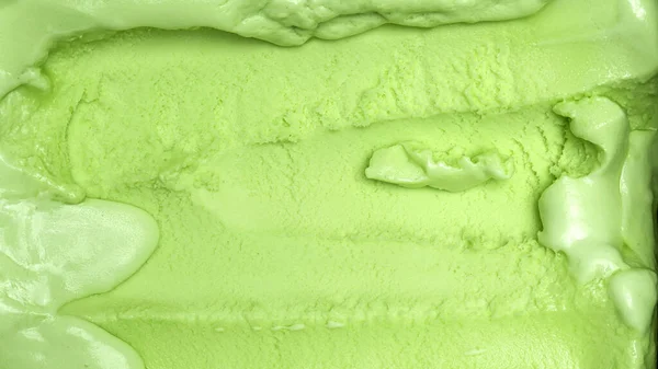 Lime sherbet ice cream surface, Top view.