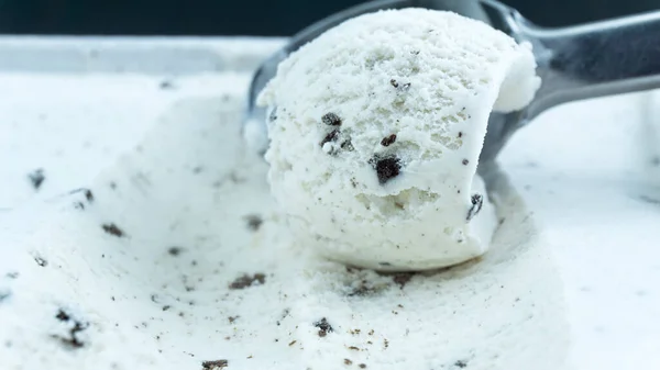 Closeup Scooping ice cream Cookies & Cream,Food concept