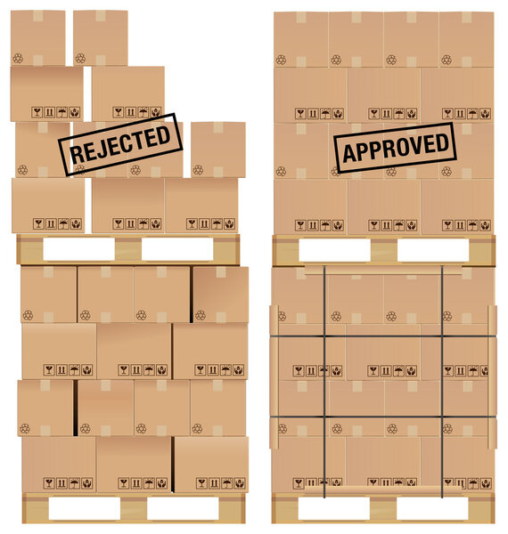 Cardboard boxes on wooden palette