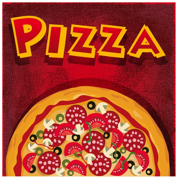 Pizza metà — Vettoriale Stock