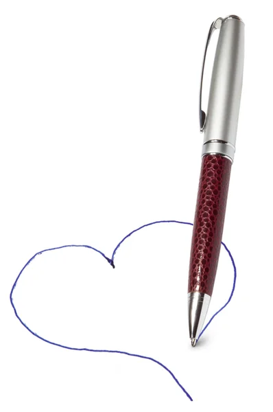Pen och hjärta — Stockfoto