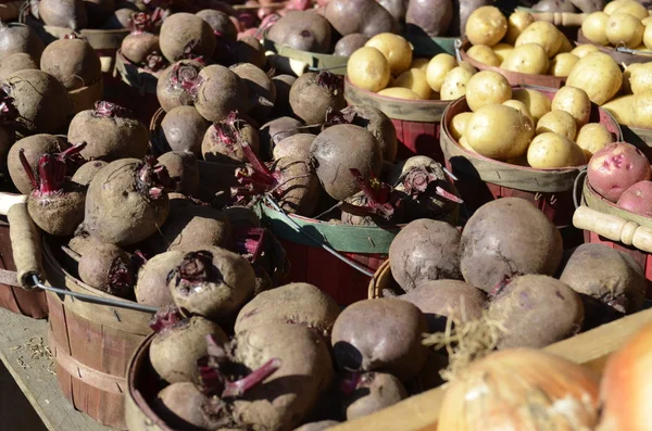 Pancar ve patates yerel çiftçilere piyasa Satılık - Stok İmaj