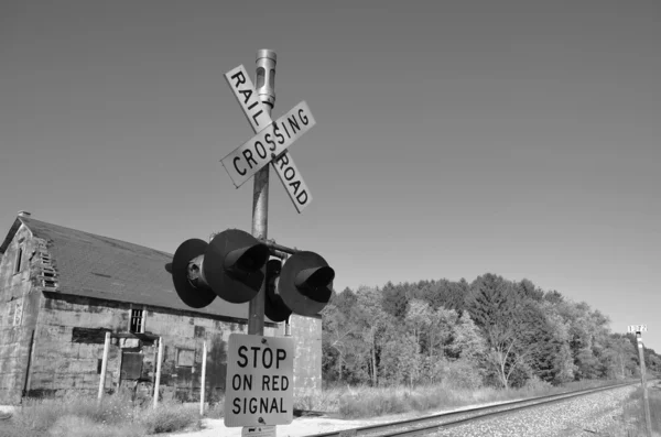 Spoorweg kruising teken — Stockfoto