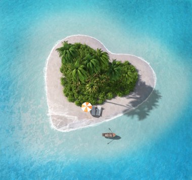 Island in the form of heart clipart