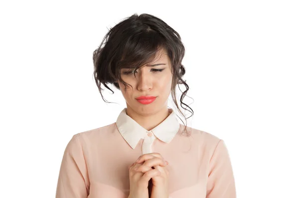 Sad brunetka — Stock Photo, Image