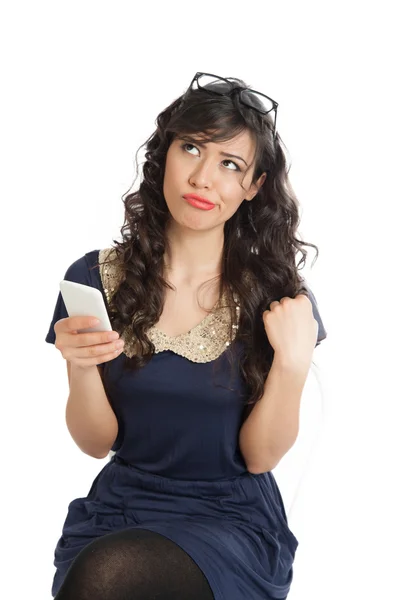 Woman with mobile phone — Stock Photo, Image