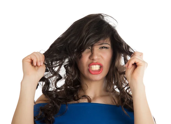 Donna urlando e strappando i capelli — Foto Stock