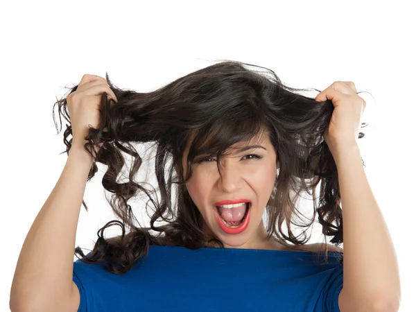 Kvinnan skrek och slet sitt hår — Stockfoto