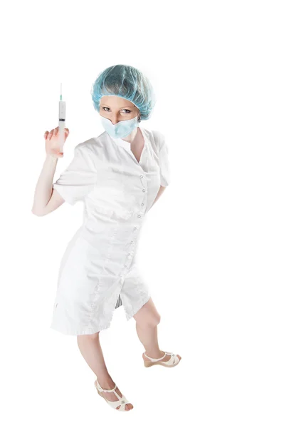 Doctor holding a syringe — Stock Photo, Image