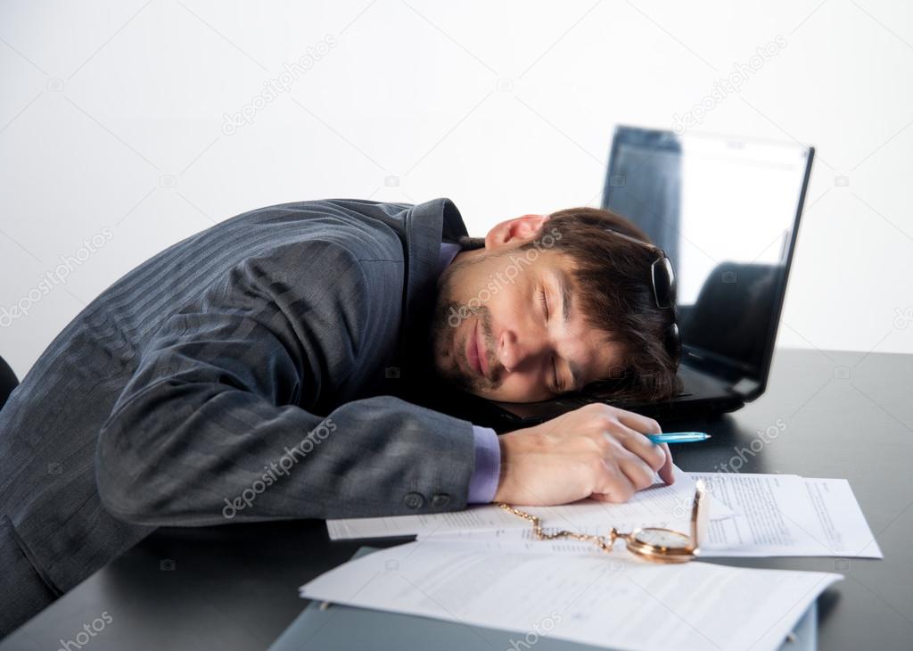 Businessman Asleep At His Desk Stock Photo C Raduga21 35312033