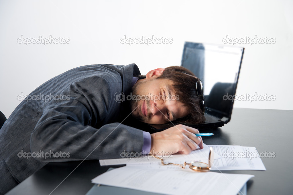 Businessman Asleep At His Desk Stock Photo C Raduga21 35315143
