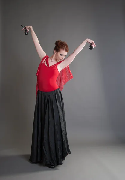 Bailarina con castañuelas — Foto de Stock
