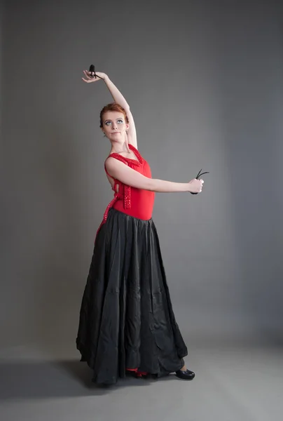 Dancer with castanets — Stock Photo, Image