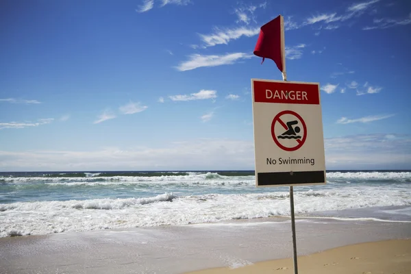 Danger no swimming horizontal — Stock Photo, Image